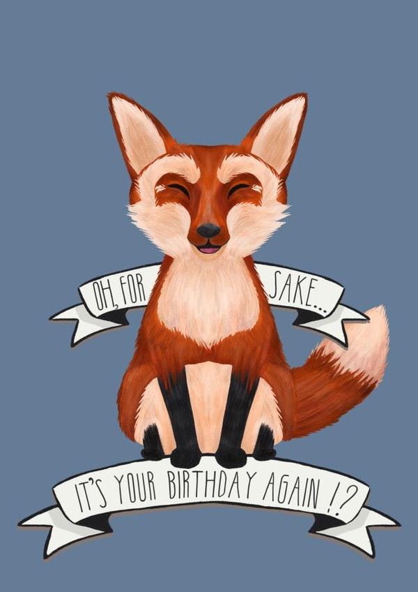 for fox sake fox Birthday Card 19266 created by Bloom&Flo