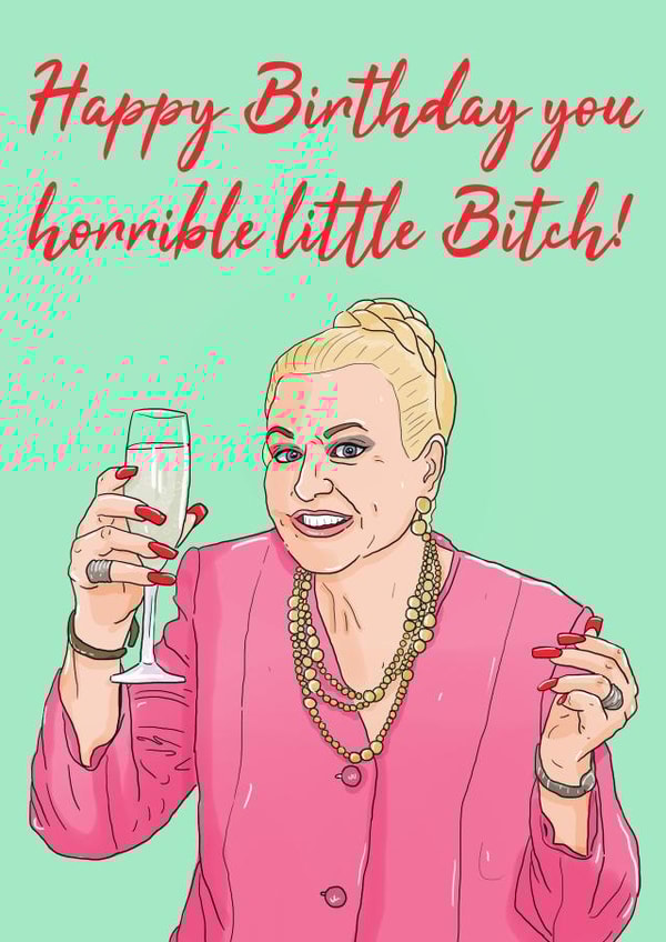 Kim Woodburn funny Birthday Card 18653 created by The Queer Store