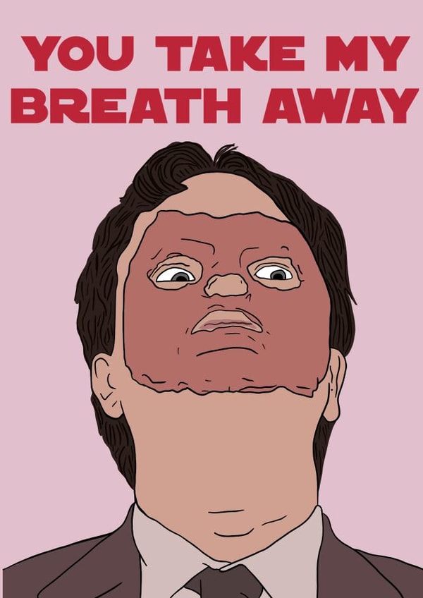 Funny Dwight Anniversary Card / Valentines Day Card - The Office - You Take My Breath Away created by Kittiwake Creations