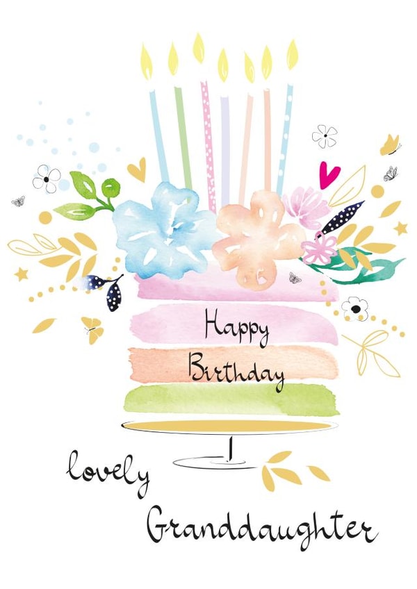 Granddaughter Birthday Cake Floral card created by SABIVO Design by Sabina