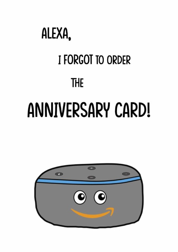 alexa amazon Anniversary Card 19144 created by Butlin Designs