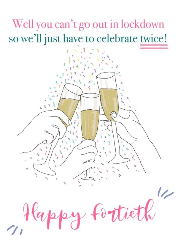 Let's celebrate twice 40th birthday card created by Emma Keight