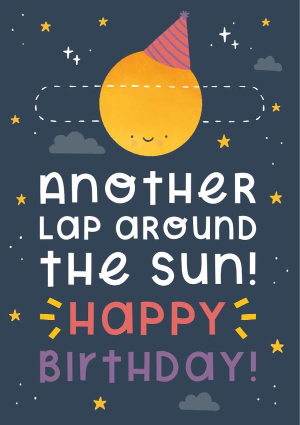 Lap around the sun birthday card created by Joanne Hawker