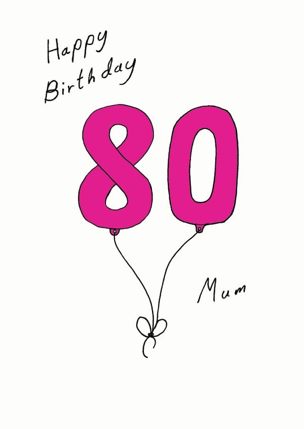 80 80th Birthday Card 7087 created by A Ray of Sunshine Cards