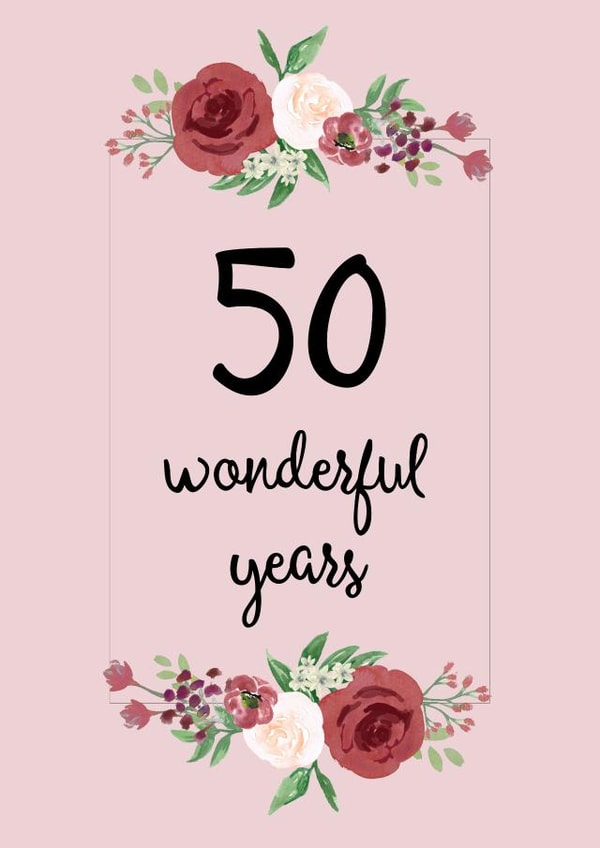 50th 50 Anniversary Card 15962 created by Pippin Prints