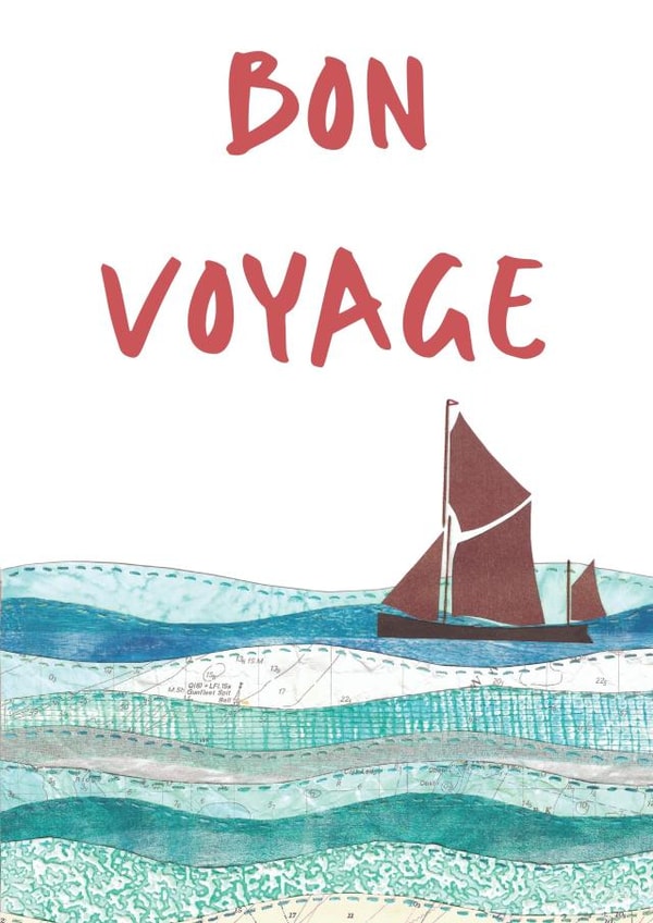 Bon Voyage, sailing boat Travel card created by NaviStitch