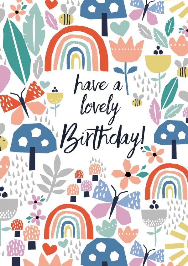 floral, nature and butterflies Birthday card created by Sarah Corcoran 