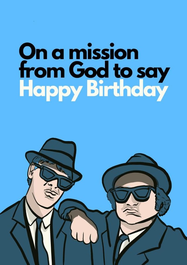Blues brothers blues Birthday Card 18175 created by Boy Oh Boy Designs