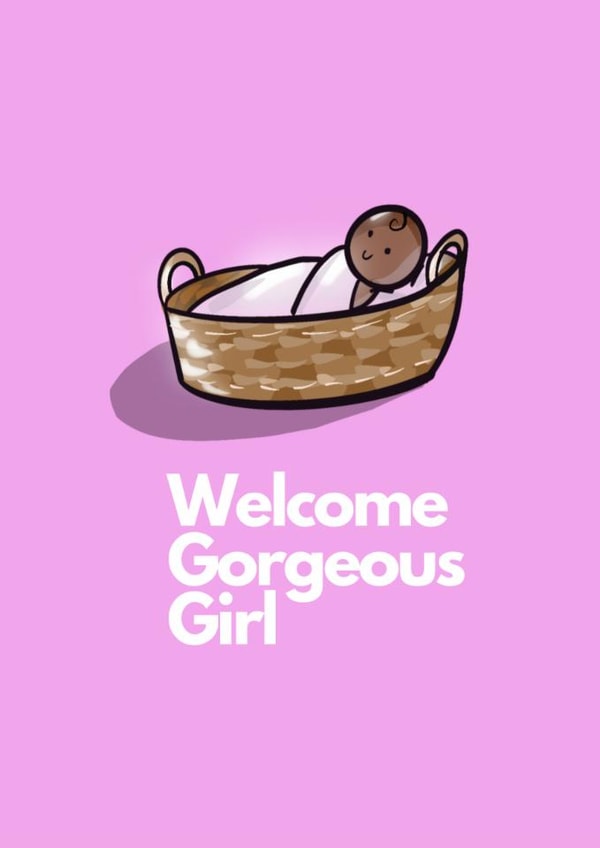 girl baby New Baby Card 18176 created by Boy Oh Boy Designs