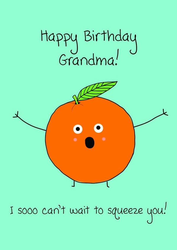 Can't wait to squeeze you Grandma birthday card created by Kewl cards