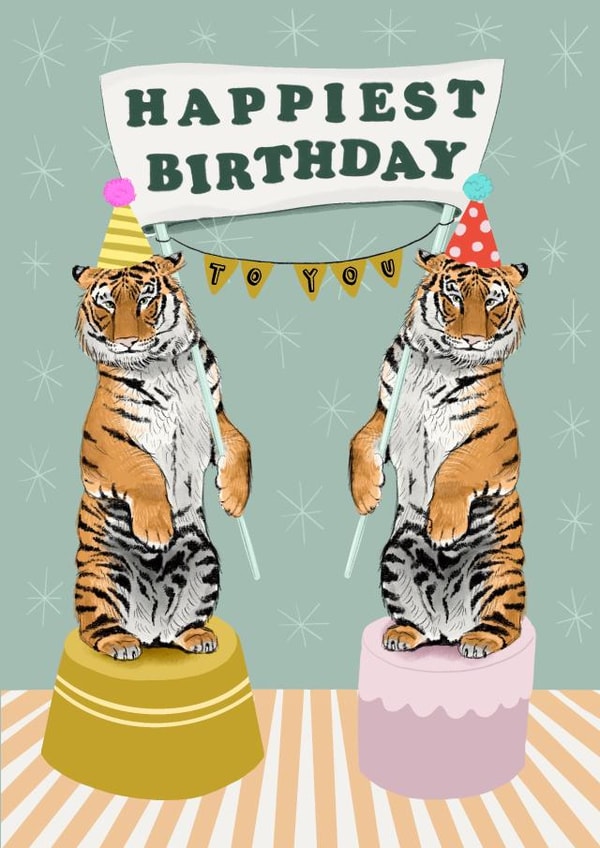 Birthday tiger Card 43610 created by Penelope Nutmeg 
