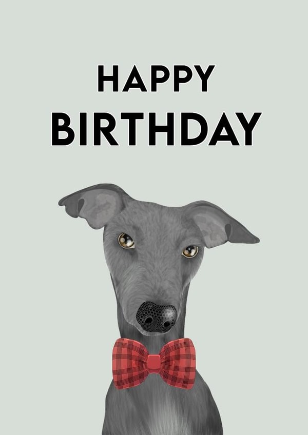greyhound dog Birthday Card 18788 created by Treacle Bum