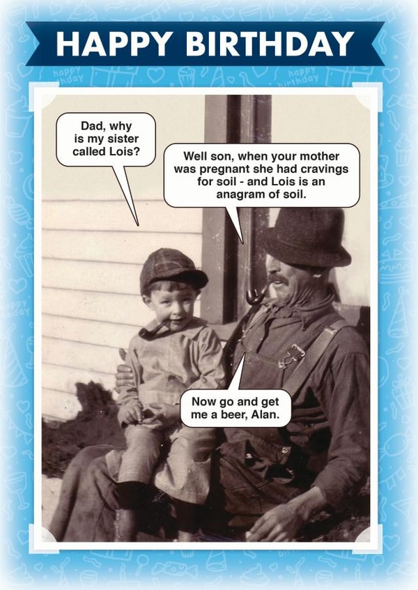 Anal Sex anagram card funny as f*ck created by Kelly Hunt Designs