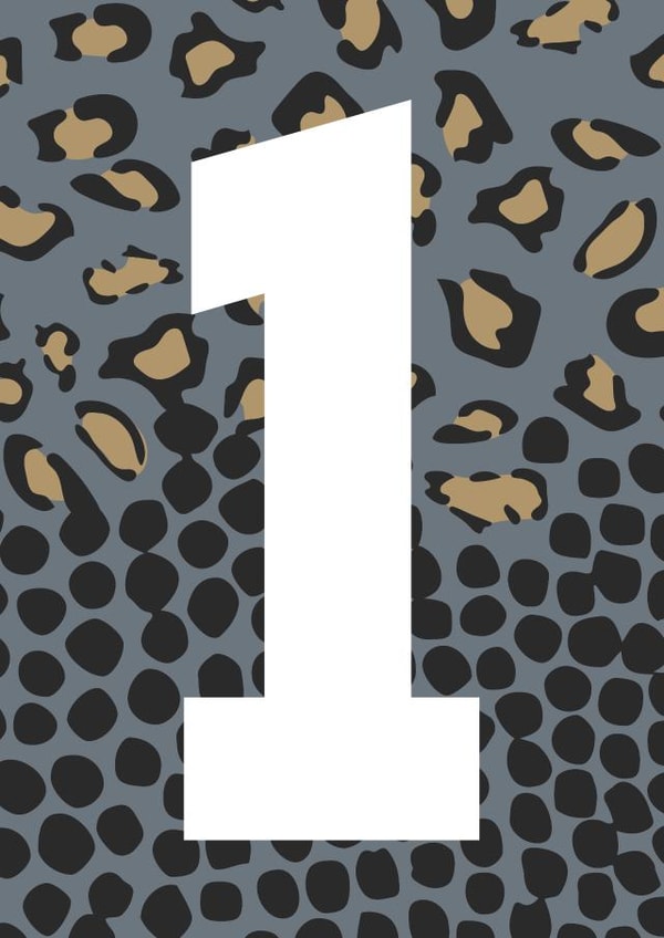 leopard print number one Card 33335 created by AK Designs