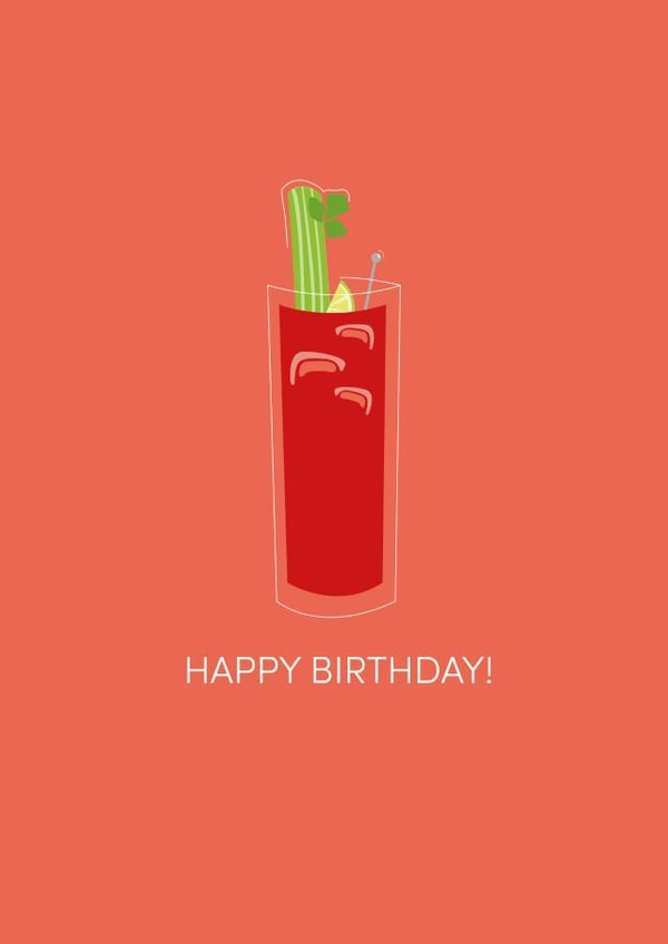 bloody mary drink Birthday Card 17556 created by PROJECT PRINT.