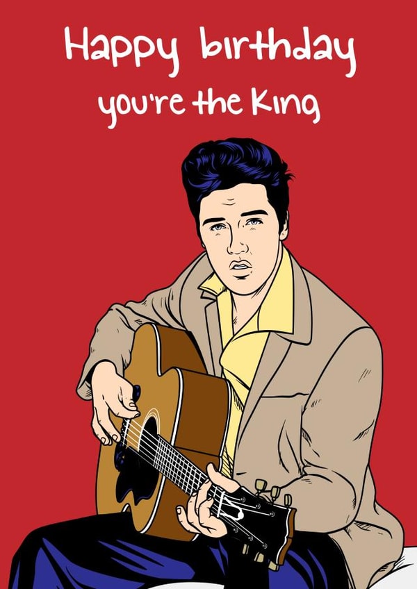 Elvis birthday greeting card created by Graham Sanders