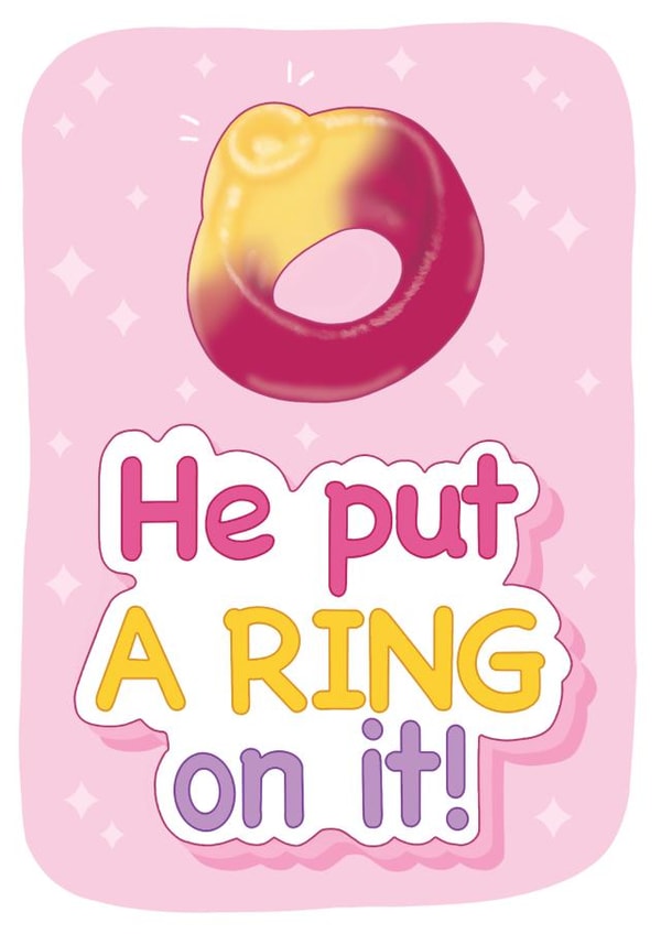 Gummy ring engagement card created by Squiggle Scribble