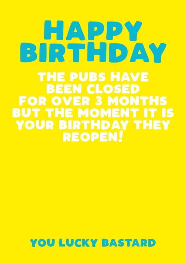 pubs reopen Birthday Card 30608 created by Filthy Sentiments