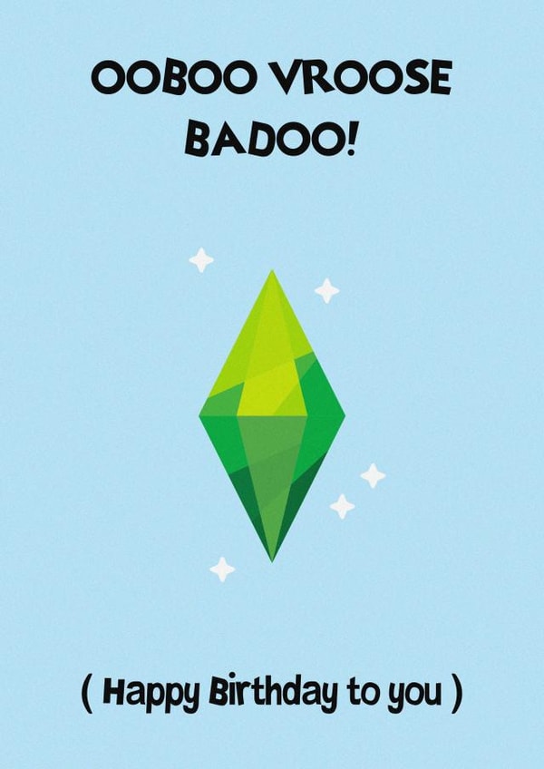 Funny Birthday Card - The Sims - Computer Game created by Rishi