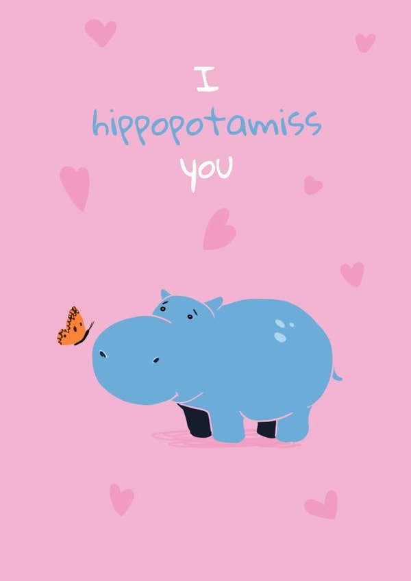hippo hippopotamus Just because Card 17044 created by Kewl cards