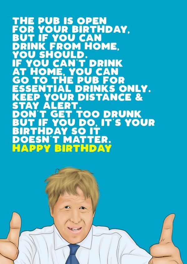 Boris johnson Birthday Card 30610 created by Filthy Sentiments