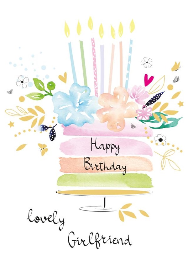 Lovely Girlfriend Birthday Floral Cake created by SABIVO Design by Sabina