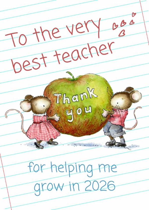 Thank you teacher Apple card 2026 created by Kate Garrett