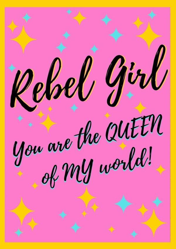rebel girl Birthday Card 17550 created by Emma Blue