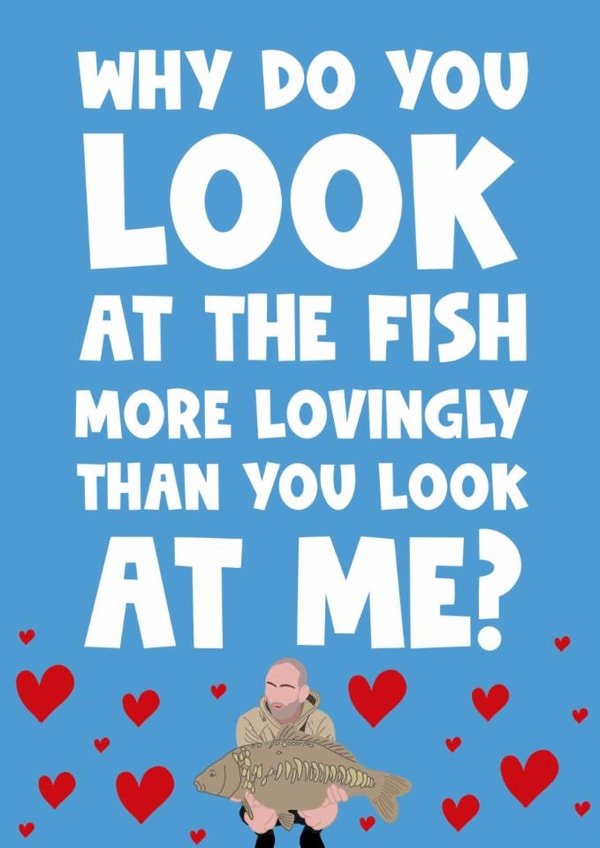 Send this funny card to that fish loving man in your life - birthday, valentines created by Naomi Park