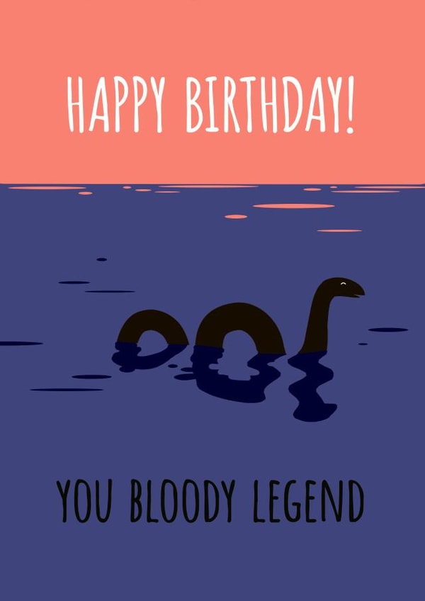 legend loch Birthday Card 16111 created by Fly high art