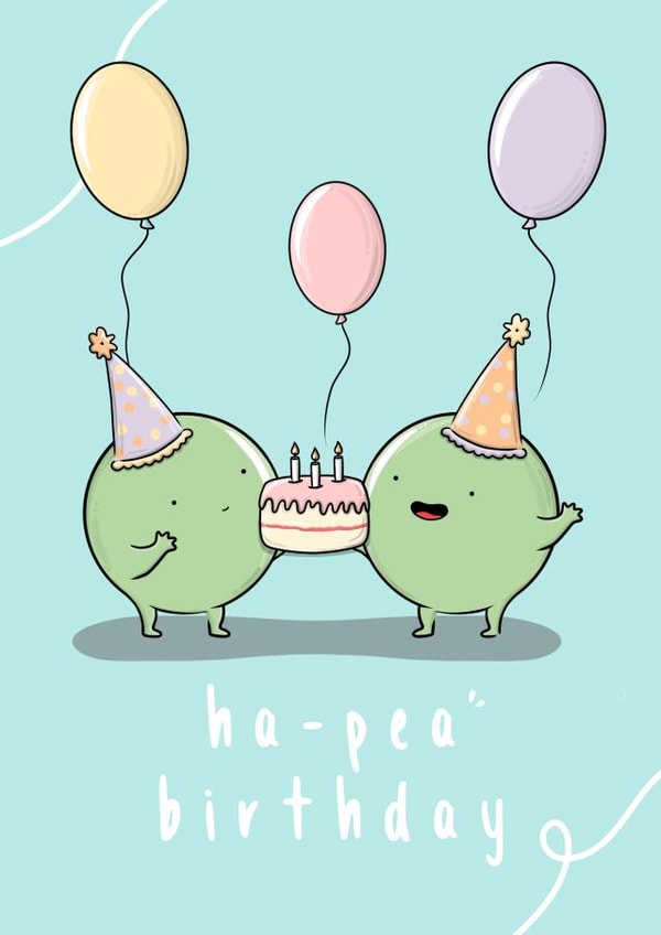 pea pun Birthday Card 17799 created by The Tipsy Turtle