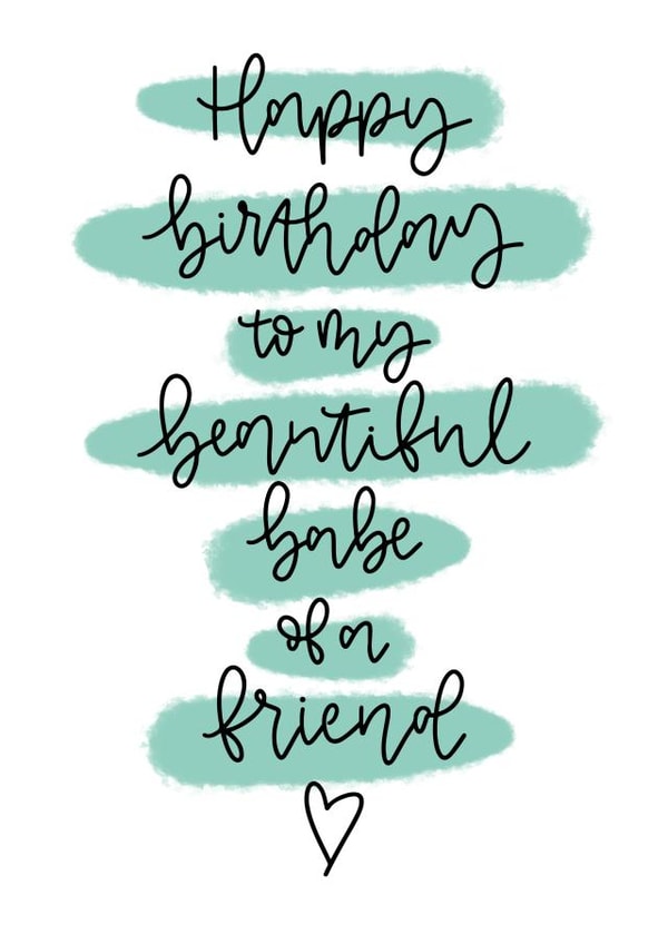 beautiful babe Birthday Card 19442 created by Cate Creates