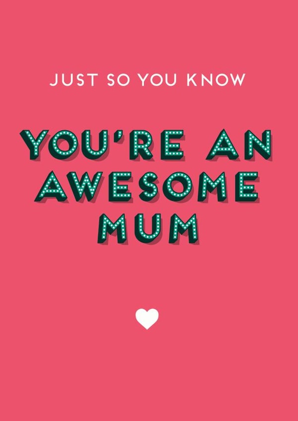 Awesome Mum Mother's Day / Birthday Card created by Jon Hall Design