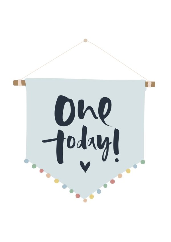 1 1st Birthday Card 10568 created by Too Wordy