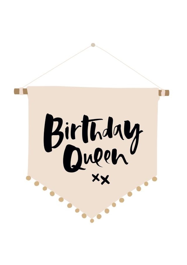 queen flag Birthday Card 10570 created by Too Wordy