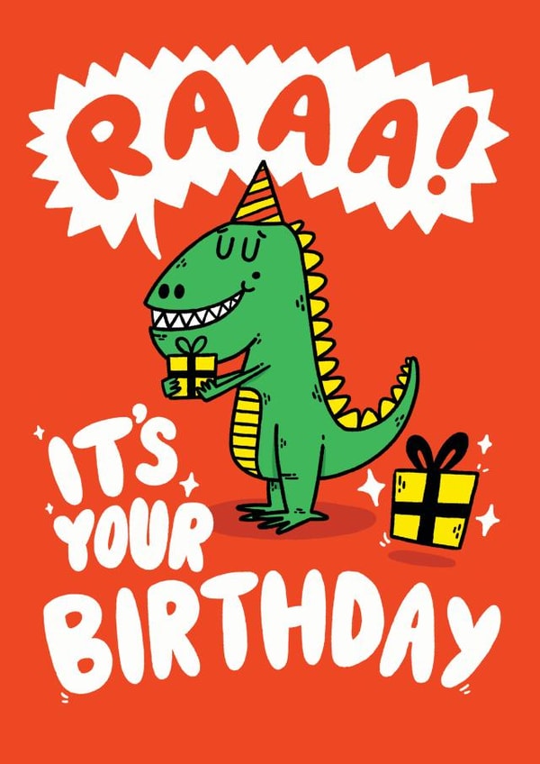 Cute Birthday Card - Roar - Dinosaur - Kids created by Matt Joyce