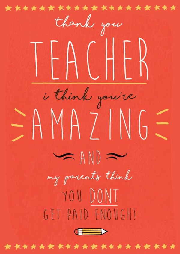thank you teacher Thank You Card 17914 created by Jasperpie
