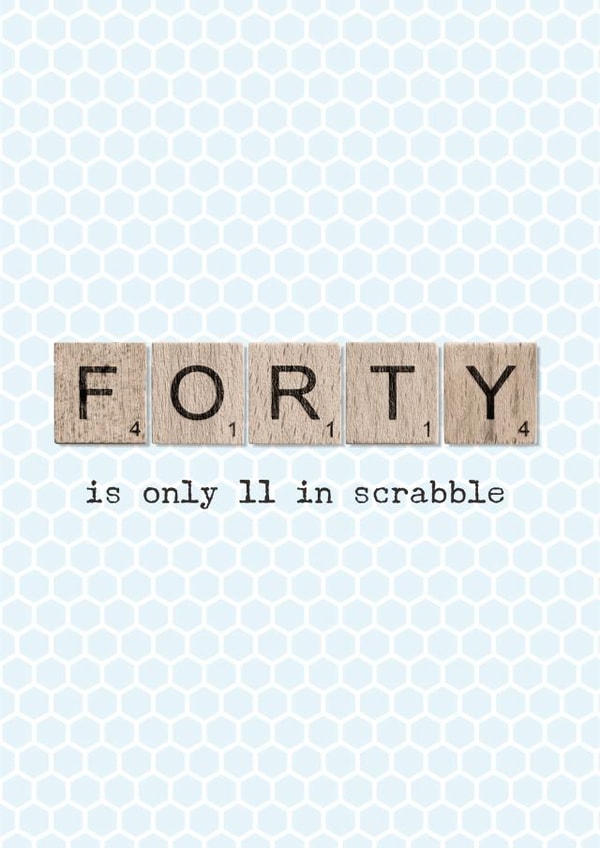 40th Birthday card (scrabble themed) created by The Grumpy Pug
