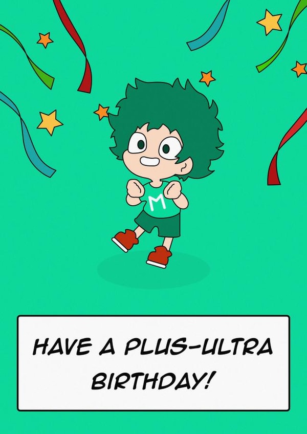 Cute Birthday Card - My Hero Academia - Deku created by Rishi
