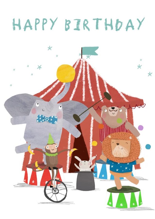 Circus bear Birthday Card 14836 created by Brandon Mattless