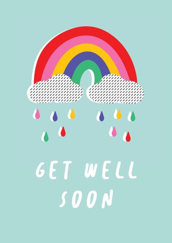 get well soon rain Get Well Card 16563 created by Poppy Jane Prints
