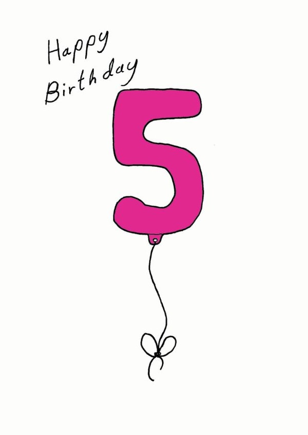 5 5th Birthday Card 7096 created by A Ray of Sunshine Cards