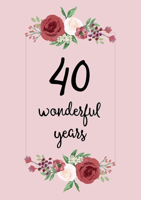 40 40th Anniversary Card 15963 created by Pippin Prints