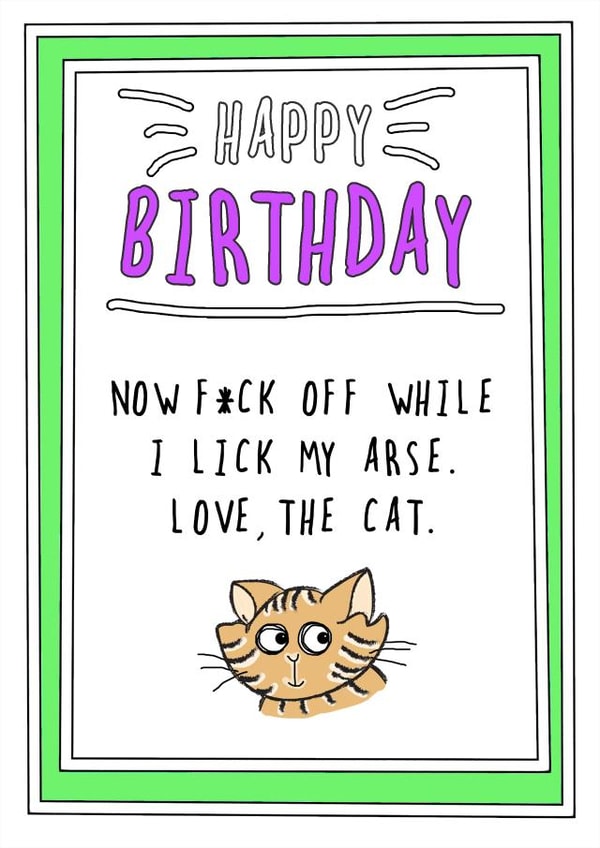 rude from the cat Birthday Card 7546 created by Go La La!