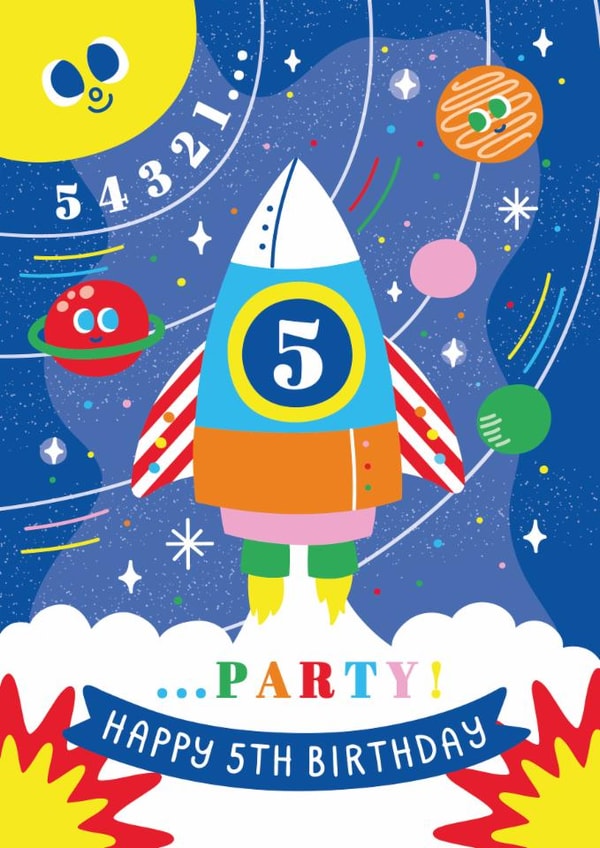 Happy 5th Birthday Rocket & Space Card created by Creative Joy