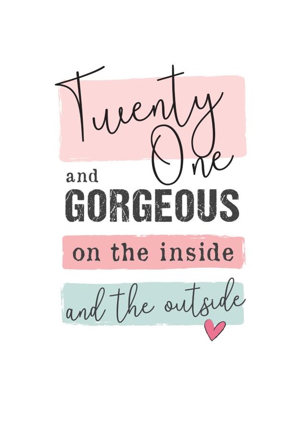 Gorgeous inside and out 21st birthday card created by Mad Philomena