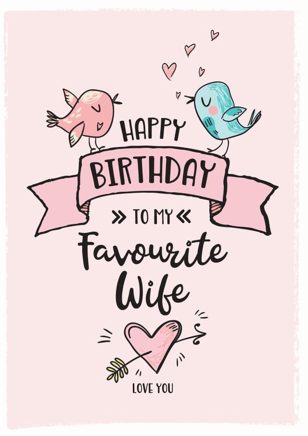 Happy BIrthday To My Favourite Wife Card created by Little Red Cherry