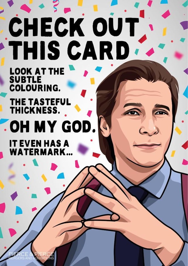 American Psycho Patrick Bateman Birthday Card 16161 created by All Things Banter