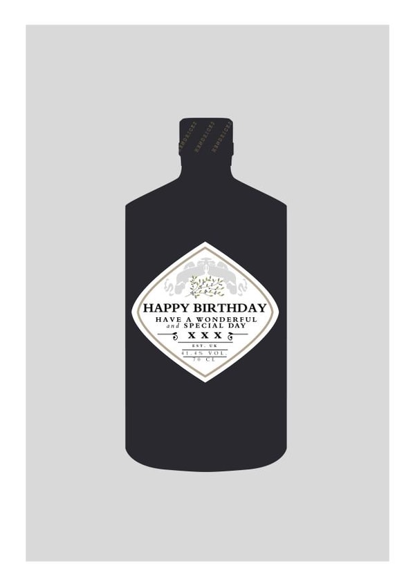 Classic Birthday Card - For Him - Gin created by LOVEDAY DESIGNS on Thortful