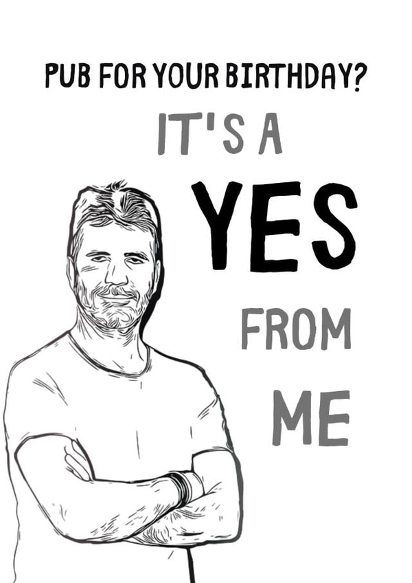 simon cowell Birthday Card 12387 created by Original Fox Cards